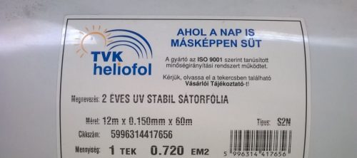 Sátorfólia 12m x 0,15mm x 60m 2 éves UV stabil 8x hajtott