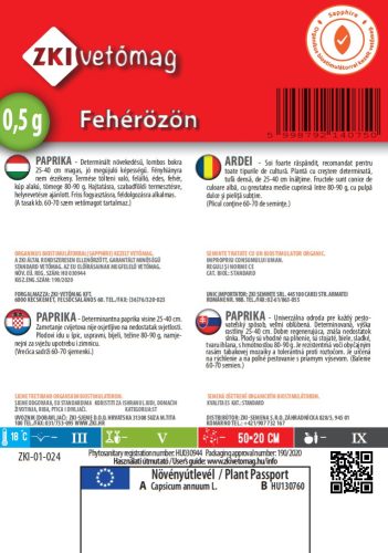 Paprika Fehérözön ZKI